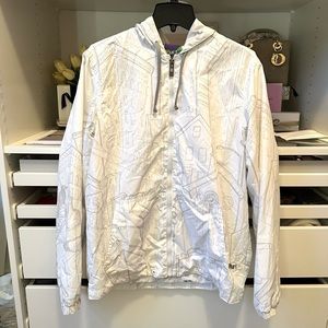 VURT Men’s Windbreaker Light Jacket with Hood - Size Medium Cityscape design
